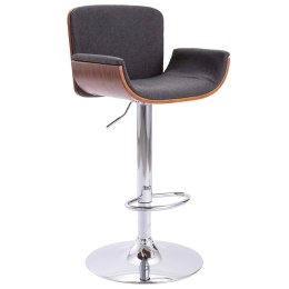 VidaXL Krzesło barowe, szare, tapicerowane tkaniną