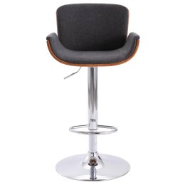 VidaXL Krzesło barowe, szare, tapicerowane tkaniną