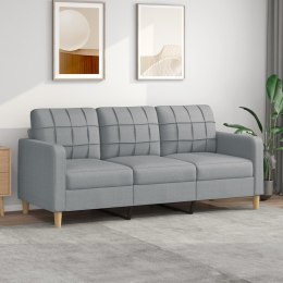 VidaXL Sofa 3-osobowa, jasnoszara, 180 cm, tapicerowana tkaniną