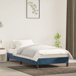 VidaXL Rama łóżka, ciemnoniebieska, 90x190 cm, tapicerowana aksamitem
