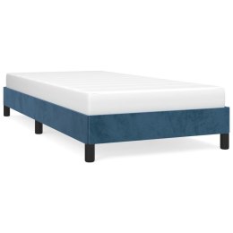 VidaXL Rama łóżka, ciemnoniebieska, 90x190 cm, tapicerowana aksamitem