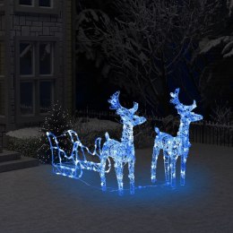 VidaXL Świąteczna dekoracja renifery z saniami, 160 diod LED, 130 cm