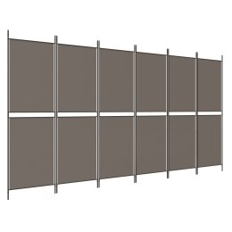 VidaXL Parawan 6-panelowy, antracytowy, 300x200 cm, tkanina
