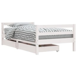 VidaXL Rama łóżka dziecięcego z szufladami, biała, 80x160 cm, sosna