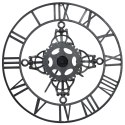VidaXL Zegar ścienny, srebrny, 78 cm, metal