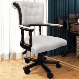VidaXL Obrotowe krzesło biurowe, białe