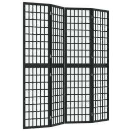 VidaXL Składany parawan 4-panelowy, styl japoński, 160x170 cm, czarny