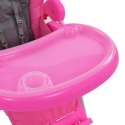 VidaXL Krzesełko do karmienia dzieci, różowo-szare