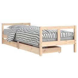VidaXL Rama łóżka dziecięcego z szufladami, 80x200 cm, sosnowa