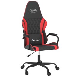 VidaXL Masujący fotel gamingowy, czarno-czerwony, sztuczna skóra
