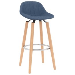 VidaXL Krzesła barowe, 2 szt., niebieskie, tapicerowane tkaniną