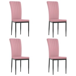 VidaXL Krzesła stołowe, 4 szt., różowe, obite aksamitem