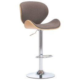 VidaXL Krzesło barowe, taupe, tapicerowane tkaniną