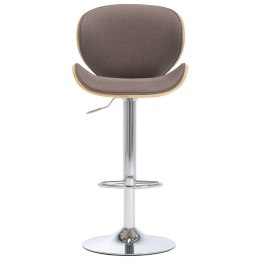 VidaXL Krzesło barowe, taupe, tapicerowane tkaniną