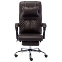 VidaXL Krzesło biurowe z funkcją masażu, brązowe, sztuczna skóra
