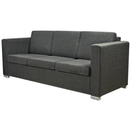VidaXL 3-osobowa sofa tapicerowana tkaniną, ciemnoszara