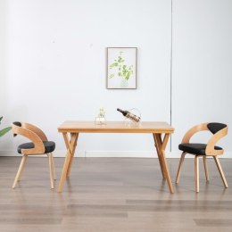 VidaXL Krzesła stołowe, 2 szt., gięte drewno i sztuczna skóra