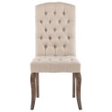 VidaXL Krzesła stołowe 2 szt., beżowe, stylizowane na lniane, tkanina