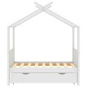 VidaXL Rama łóżka dziecięcego z szufladą, biała, sosnowa, 70x140 cm