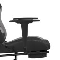 VidaXL Fotel gamingowy z podnóżkiem, czarno-jasnoszary, tkanina