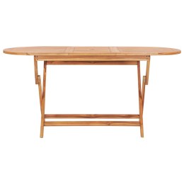 VidaXL Składany stół ogrodowy, 160x80x75 cm, lite drewno tekowe