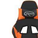 VidaXL Masujący fotel gamingowy z podnóżkiem, czarno-pomarańczowy