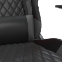 VidaXL Masujący fotel gamingowy z podnóżkiem, czarno-szary