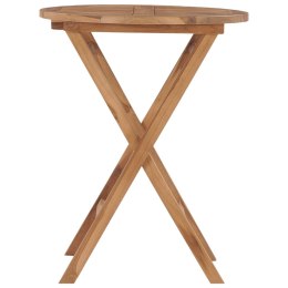 VidaXL Składany stół ogrodowy, 60 cm, lite drewno tekowe