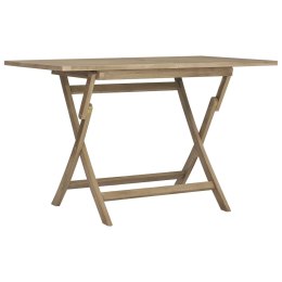 VidaXL Składany stół ogrodowy, szary, 120x70x75 cm, drewno tekowe