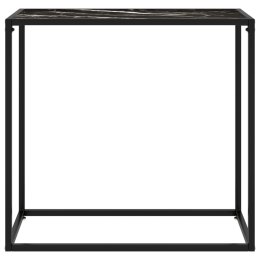 VidaXL Stolik konsolowy, czarny, 80x35x75 cm, szkło hartowane