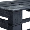 VidaXL Ogrodowa ławka narożna z palet, drewno, czarna