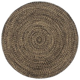 VidaXL Ręcznie wykonany dywanik, juta, czarno-brązowy, 180 cm