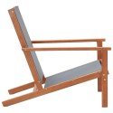 VidaXL Krzesło ogrodowe, szare, lite drewno eukaliptusowe i textilene