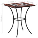 VidaXL Mozaikowy stolik bistro, terakotowo-biały, 60 cm, ceramiczny