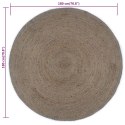 VidaXL Ręcznie robiony dywan z juty, okrągły, 180 cm, szary