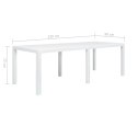 VidaXL Stół ogrodowy, 220x90x72 cm, plastikowy, biały