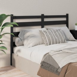 VidaXL Wezgłowie łóżka, czarne, 166x4x100 cm, lite drewno sosnowe