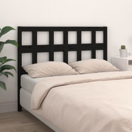 VidaXL Wezgłowie łóżka, czarne, 205,5x4x100 cm, lite drewno sosnowe