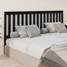 VidaXL Wezgłowie łóżka, czarne, 206x6x101 cm, lite drewno sosnowe