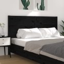 VidaXL Wezgłowie łóżka, czarne, 146x4x100 cm, lite drewno sosnowe