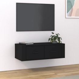 VidaXL Wisząca szafka TV, czarna 80x36x25 cm materiał drewnopochodny