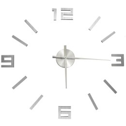VidaXL Zegar ścienny 3D, nowoczesny design, srebrny, 100 cm, XXL
