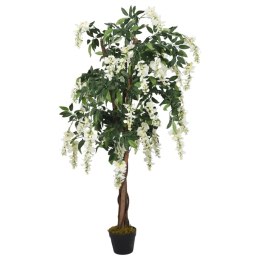 VidaXL Sztuczna wisteria, 560 liści, 80 cm, zielono-biała