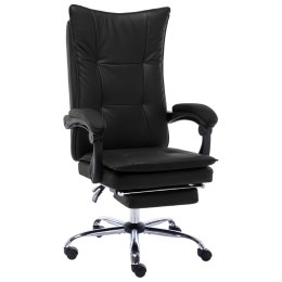 VidaXL Krzesło biurowe, czarne, obite sztuczną skórą