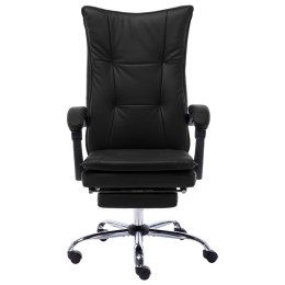 VidaXL Krzesło biurowe, czarne, obite sztuczną skórą