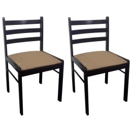 VidaXL Krzesła stołowe, 2 szt., brązowe, drewno kauczukowe i aksamit