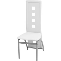 VidaXL Krzesła stołowe, 4 szt., białe, obite sztuczną skórą