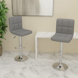 VidaXL Krzesła barowe, 2 szt., jasnoszare, tapicerowane tkaniną