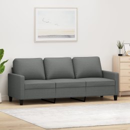 VidaXL Sofa 3-osobowa, ciemnoszara, 180 cm, tapicerowana tkaniną