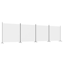 VidaXL Parawan 4-panelowy, biały, 698x180 cm, tkanina
